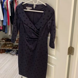 Navy Kay Unger 3/4 length sleeve dress